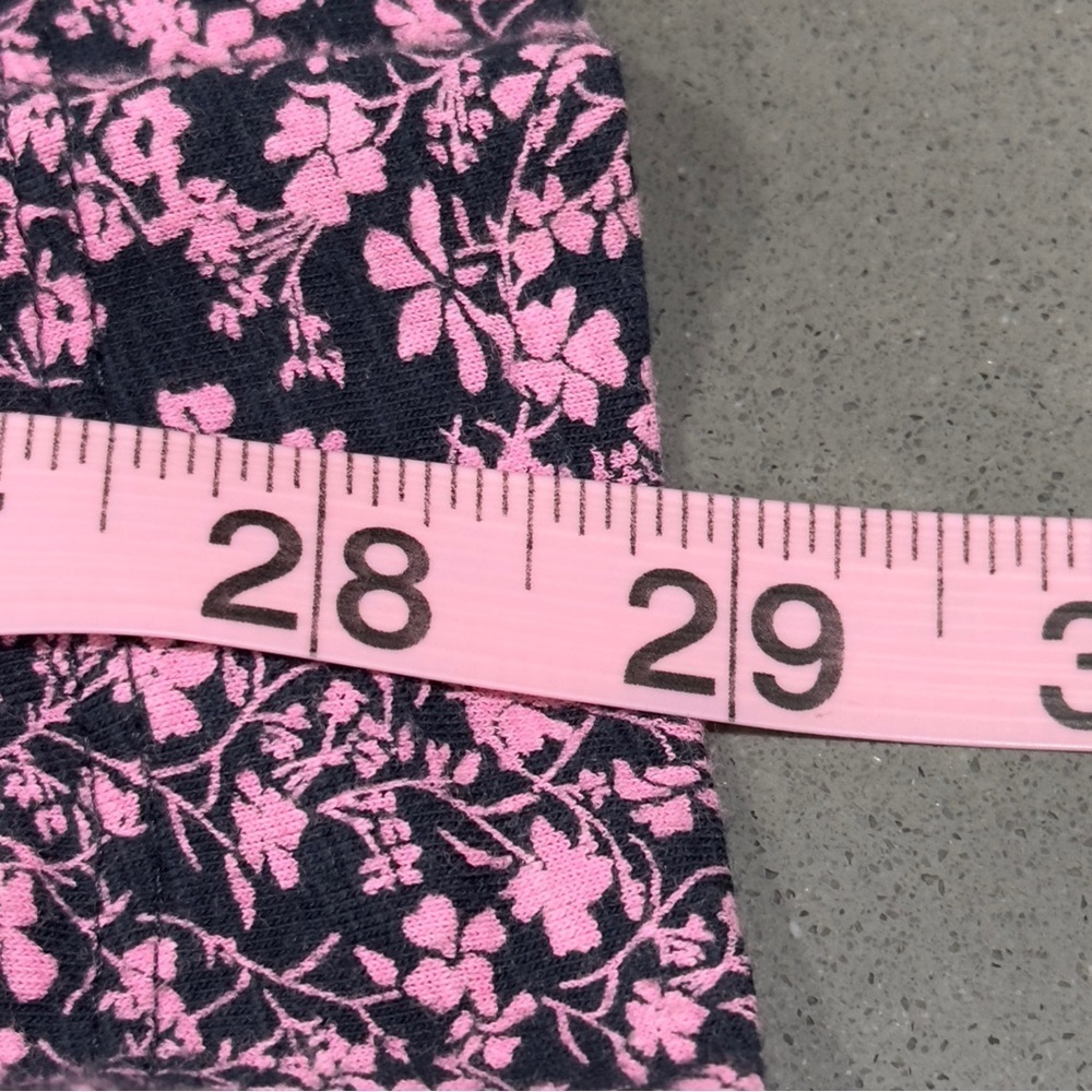 J. Jill Blouse Size XL Pink Navy Floral 3/4 Stretch Sleeve Smocked Keyhole - Picture 9 of 9
